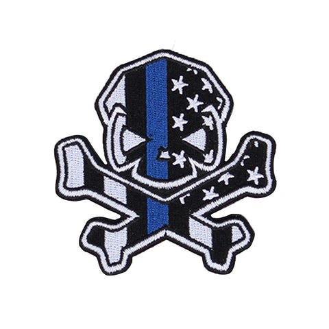 Thin Blue Line Skull - White/Blue - Patches - Pipe Hitters Union