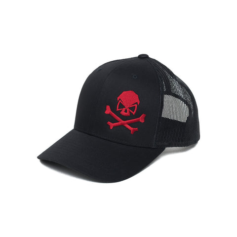 Skull & Bones Trucker - Black/Red - Hats - Pipe Hitters Union
