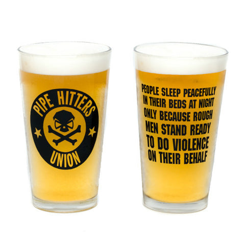 People Sleep Peacefully Pint Glass -  - Pint Glass - Pipe Hitters Union