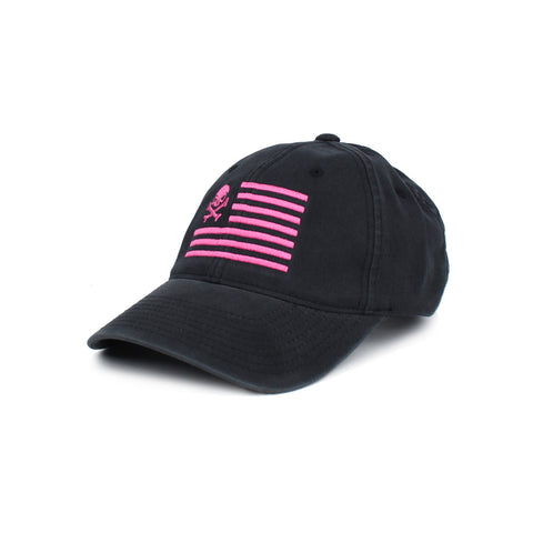 Skull American Flag - Black/Pink - Hats - Pipe Hitters Union