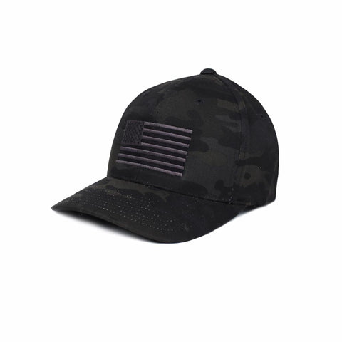American Flag: Mid-Profile - BlackMultiCam/Grey - Hats - Pipe Hitters Union