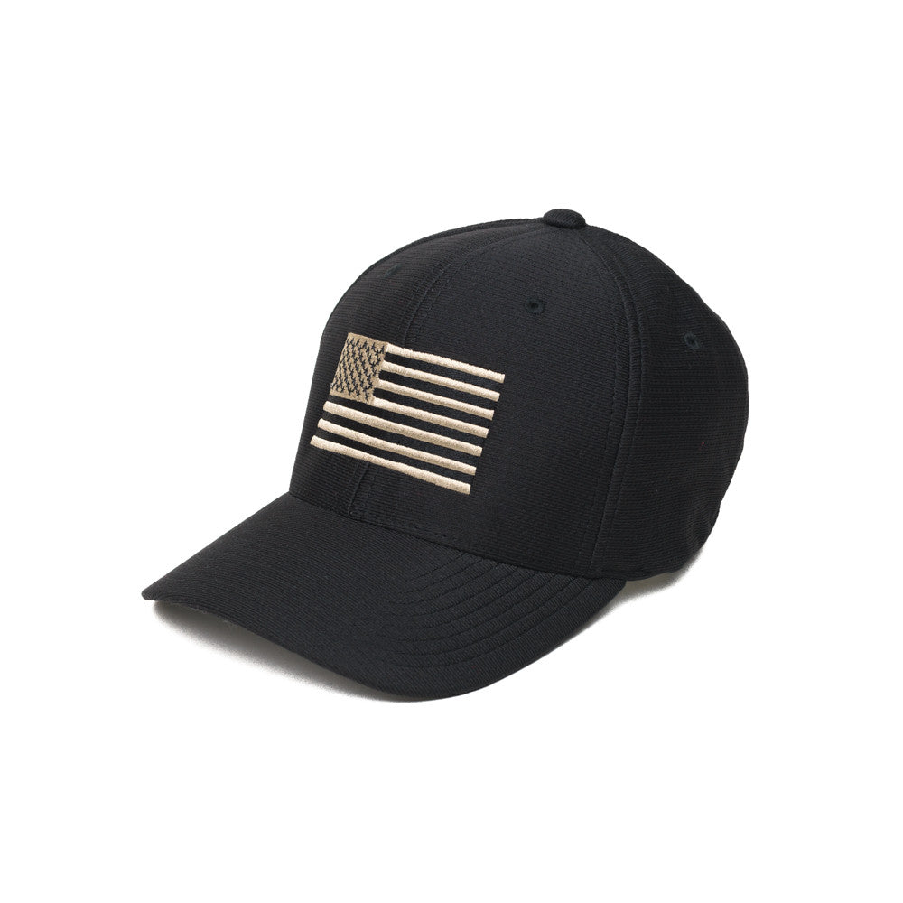 PHU Subdued Black Moisture Wicking American Flag Flexfit Hat– Pipe Hitters  Union