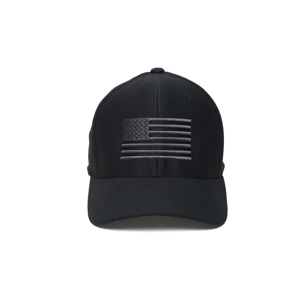 PHU Subdued Black Moisture Wicking American Flag Flexfit Hat– Pipe ...