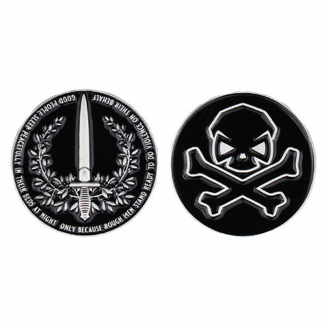 People Sleep Peacefully Challenge Coin - Stainless - Challenge Coin - Pipe Hitters Union