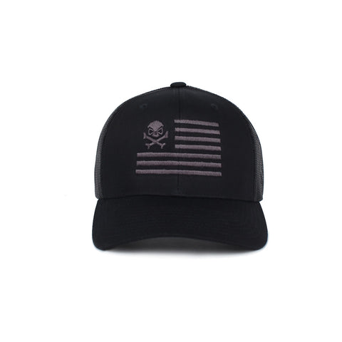 Skull American Flag Trucker -  - Hats - Pipe Hitters Union