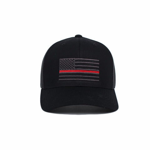 Thin Red Line American Flag Trucker -  - Hats - Pipe Hitters Union