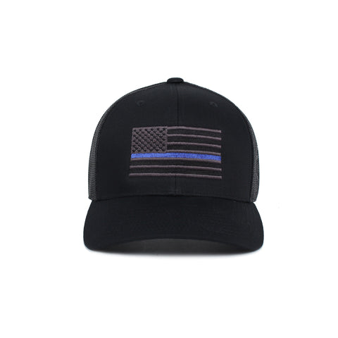 Thin Blue Line American Flag Trucker -  - Hats - Pipe Hitters Union